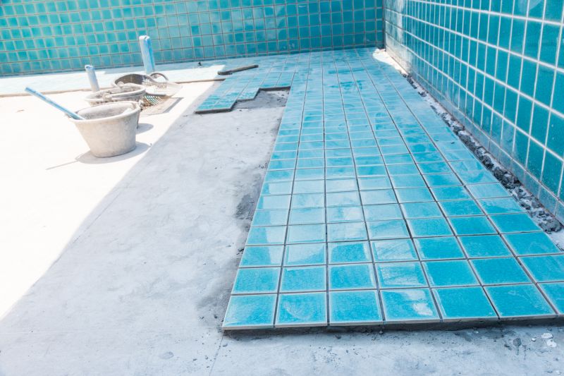 Poolside Tile Installation